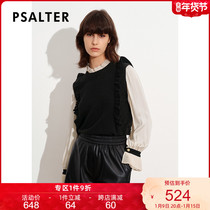 Shadow Psalm Womens 2021 Autumn New Splice Slim base shirt Fake Two Pullover Sweater Knit Women