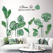 ins Nordic literary living room sofa background wall stickers bedroom self-adhesive fresh green wall decoration painting stickers