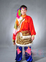 (Beijing rental) Tibetan dance mens ethnic minority performance costume Tibetan stage performance costume Tibetan robe