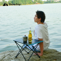 Folding table and chair outdoor equipment portable light picnic table and chair car field aluminum alloy barbecue camping set