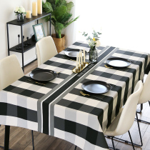 Simple modern black and white zebra pattern tablecloth waterproof and oil-proof non-washing table fabric tea table mat TV cabinet cloth