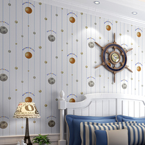3D three-dimensional striped childrens room wallpaper boy bedroom boys room modern minimalist football background wallpaper environmental protection