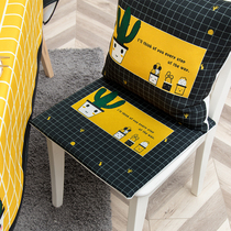 ins Net red small fresh plaid cushion Living room dining table stool pad Student fart pad Sweat-absorbing breathable cotton and hemp cushion