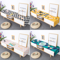 Nordic simple waterproof TV cabinet tablecloth cotton linen art dustproof rectangular TV cabinet cover cloth customization