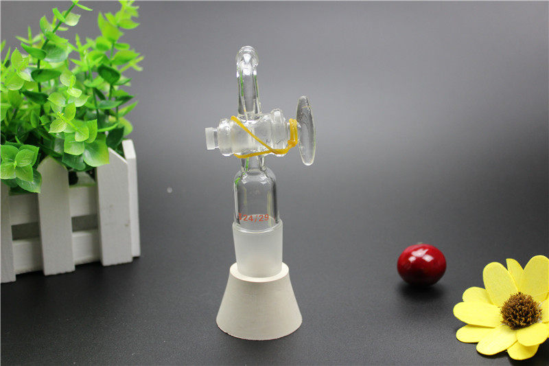 玻璃活塞90度抽气接头尾接管vacuum adapter with stopcock