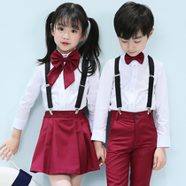 Kids Show Clothes 61 Boys Girls Show Suspender Pants Dress Primary School Clothes Kindergarten Chorus