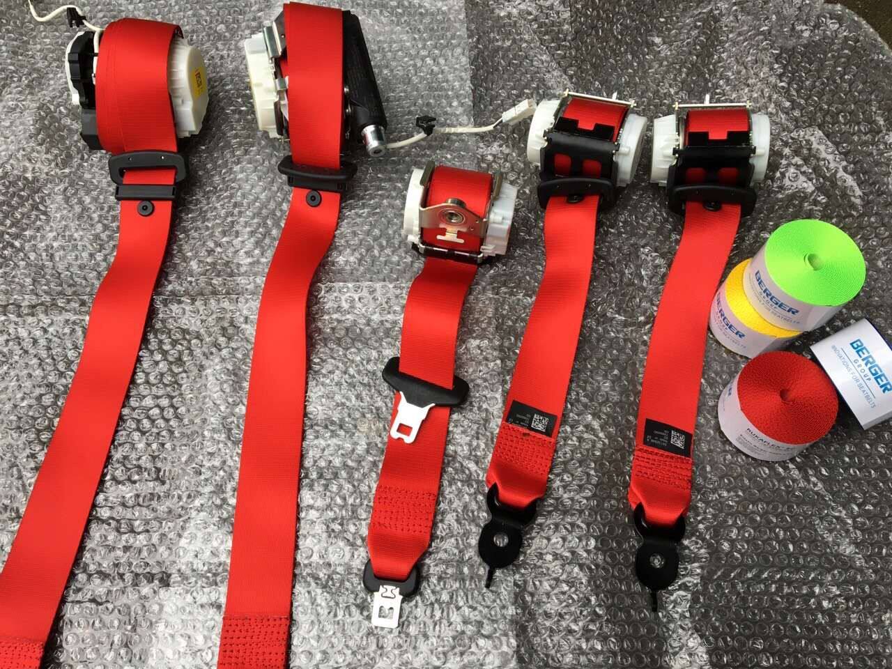 德国berger汽车红色安全带改色彩色改装 保时捷宝马奔驰奥迪大众