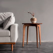 Nordic white wax wood solid wood round edge a few sofa corner a few movable little tea table coffee tea table
