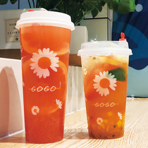 90 caliber disposable milk tea cup 700ml thick transparent injection molded Cup with lid 500 juice takeaway cold drink cup