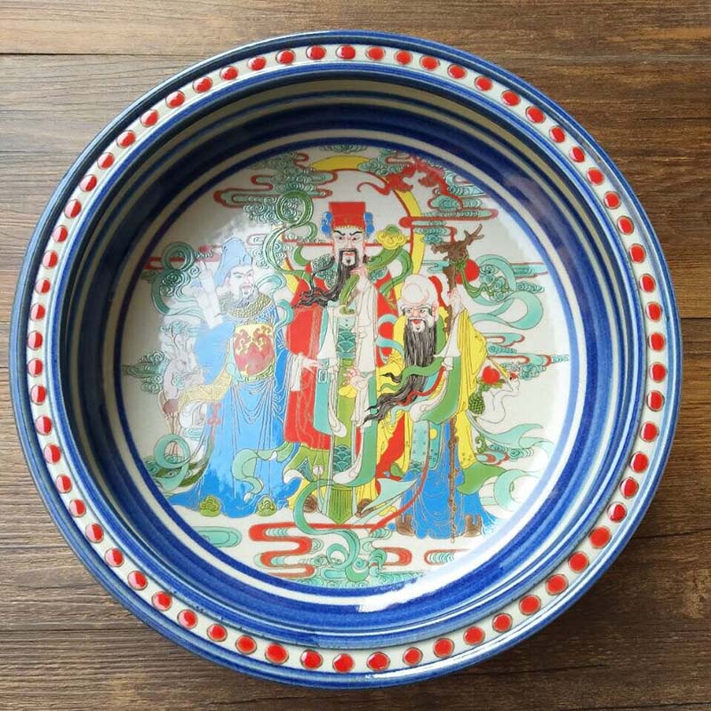 Jingdezhen longfeng writing brush washer colorful porcelain antique porcelain writing brush washer colorful porcelain decorative fish dish