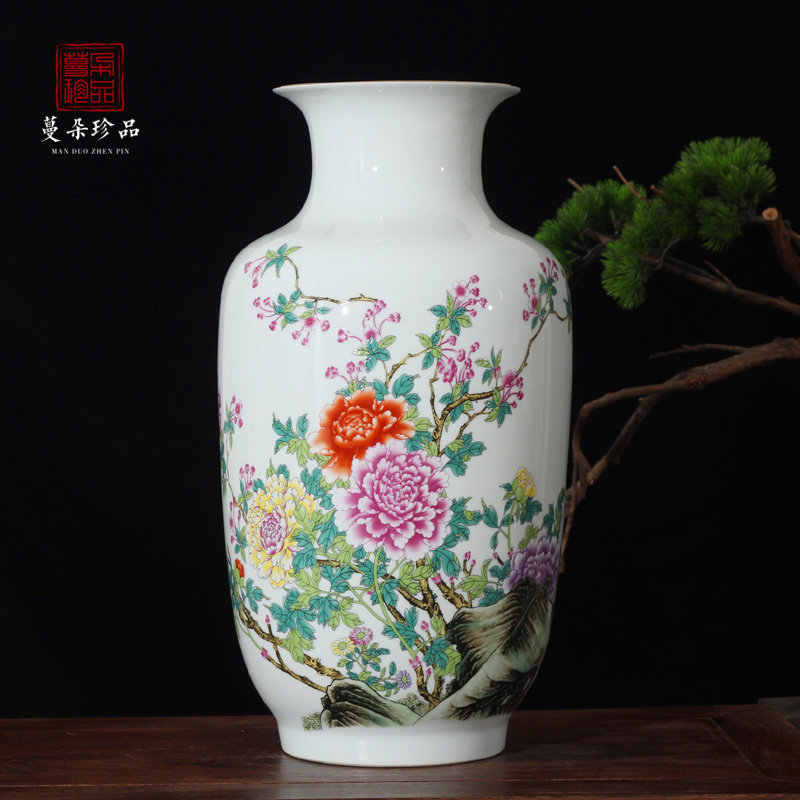 Jingdezhen porcelain Jingdezhen colorful porcelain white gourd vase 40-50 cm high decorative porcelain vase