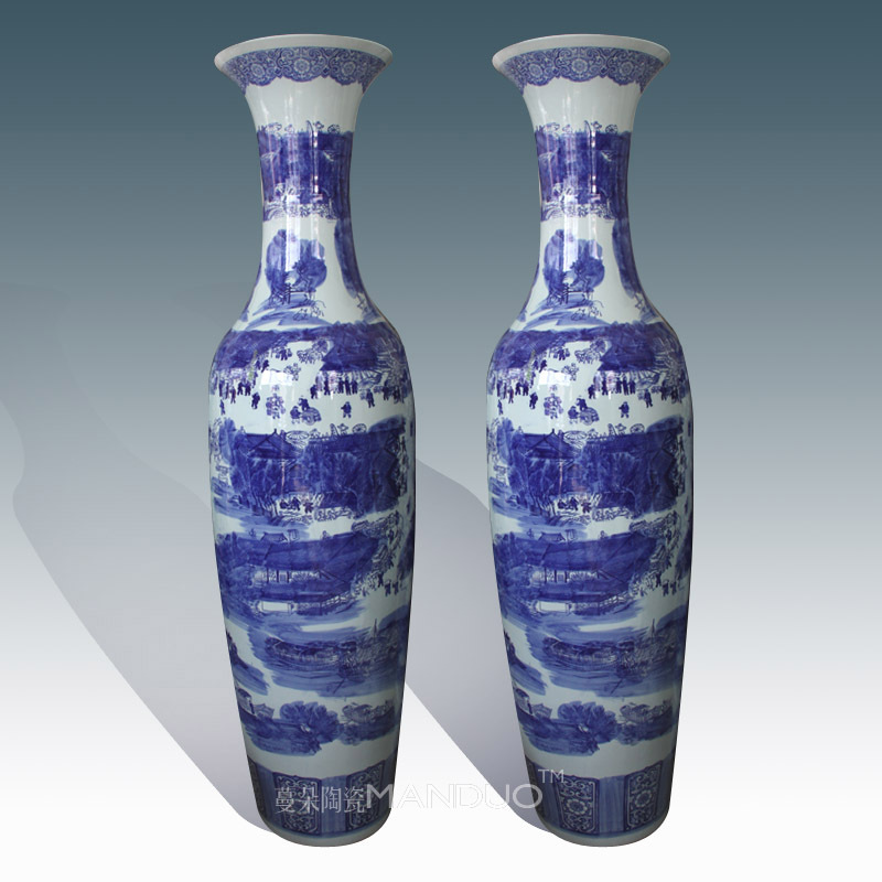 Jingdezhen porcelain of large vase qingming scroll companies opening taking place cultural gifts