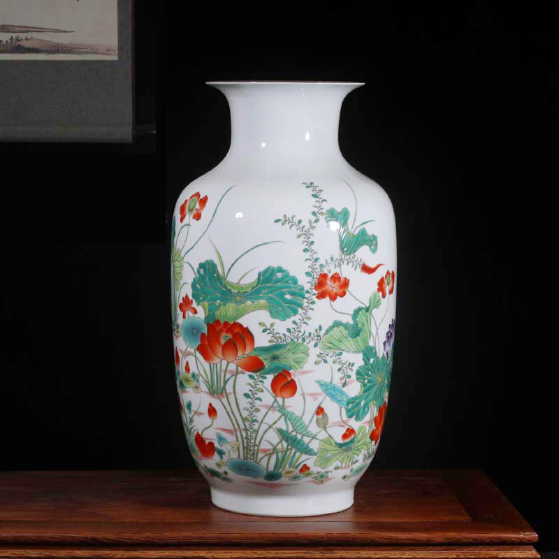 Jingdezhen porcelain Jingdezhen colorful porcelain white gourd vase 40-50 cm high decorative porcelain vase