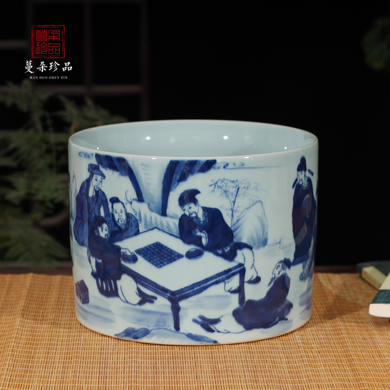 Blue and white porcelain dragon pattern censer temple temple statues furnishing articles present dragon WenXiangLu jingdezhen porcelain art