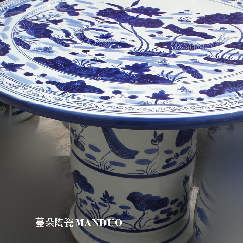 Jingdezhen lotus carp is suing rain not afraid bask in frost porcelain porcelain table set the table
