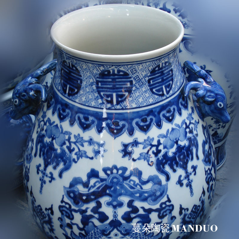 Jingdezhen painting happy auspicious patterns tube display vase deer painting porcelain vases, antique vase