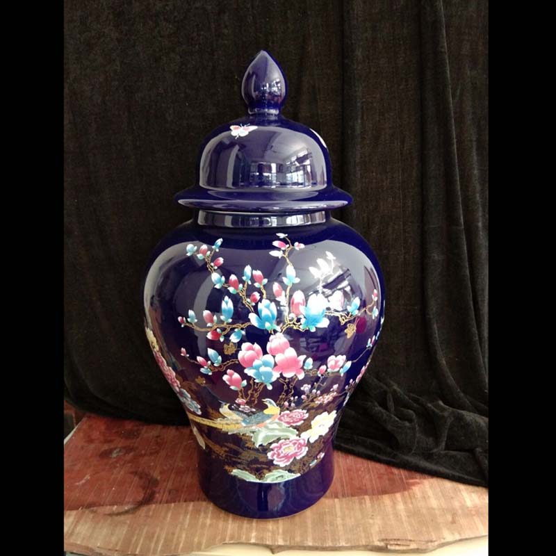 Blue flower porcelain jingdezhen 50 to 60 cm high big vase ji Blue porcelain vase