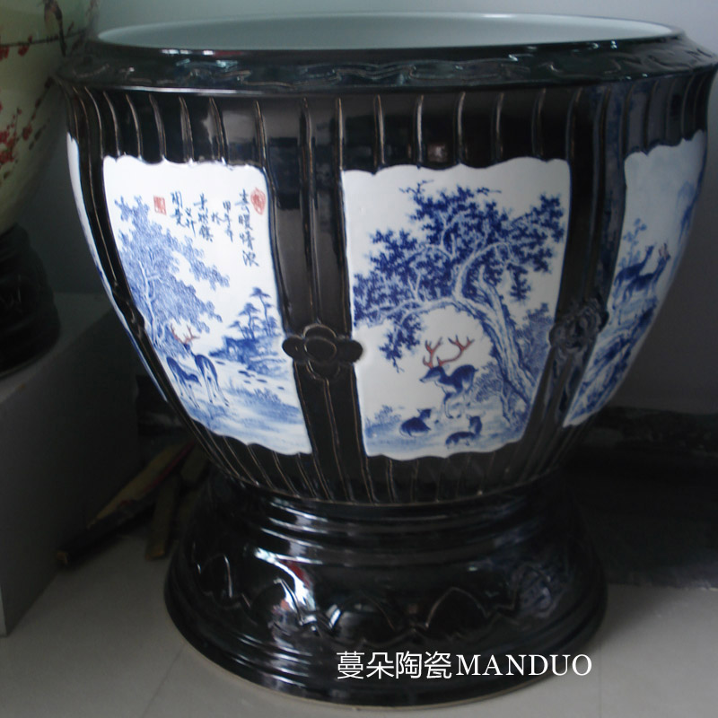 Jingdezhen 100 cm diameter cylinder with China foot China VAT elegant round expressions using China VAT landscape