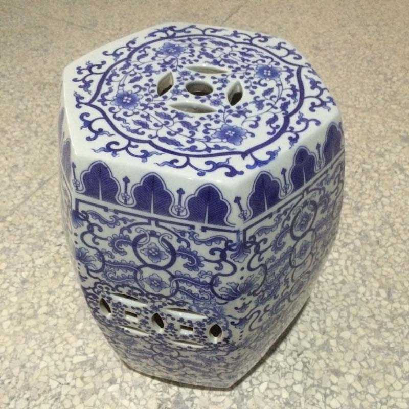 Jingdezhen ceramic hexagonal polygon classical porcelain who archaize ceramic porcelain who garden who