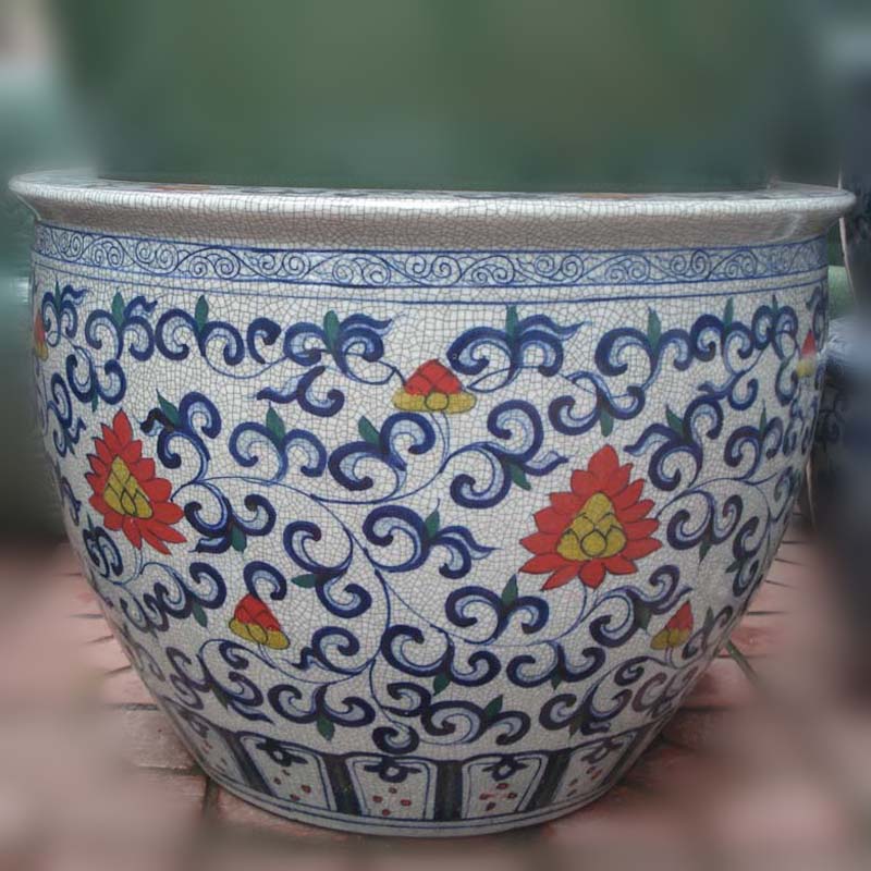 Archaize of jingdezhen jingdezhen antique hand - made vats of crack, crack open cylinder jingdezhen hand - made of vats