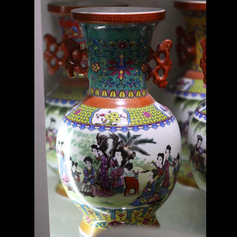 Jingdezhen enamel vase high - grade vase sitting room adornment that occupy the home furnishing articles fine ceramics