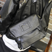 2022 new men clamshell single shoulder bag European and American fashion mailbag large capacity business commuter skew satchel bag