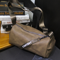 New Upgraded Version Summer Men Skew Cross Pack Fashion Cylinder Small Bag Han Edition Outdoor Riding Bag Tide Single Shoulder Bag