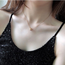 Personality does not fade Korean version pendant net red with the same letter love necklace female titanium steel rose gold key clavicle chain