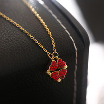 High sense can be separated double-sided love titanium steel necklace Female fashion net red explosion two-wearing personality creative clavicle chain
