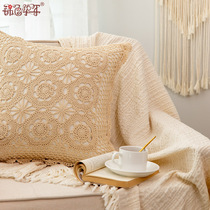 Cotton crochet manual sofa pillow cushion office 50 * 50cm lace hollow pillow cover without core