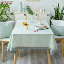 Stamped cloth tablecloth fresh Nordic paddy in wind tablecloth rectangular tea tablecloth customized