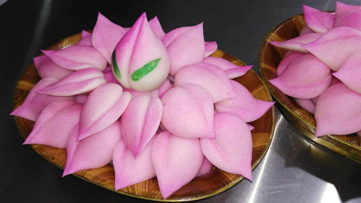 特产纯手工现做 喜庆米粉寿桃糕点 造型立体美观 无馅料1只价格