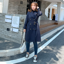 Fat sister mm large size windbreaker womens 2020 autumn new Korean loose Western style mid-length temperament popular jacket