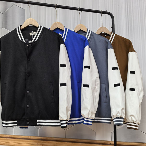 24A2C8 American baseball uniform for men's spring new simple splicing contrast jacket trendy loose couple jacket
24A2C8 American baseball uniform for men's spring new simple splicing contrast jacket trendy loose couple jacket