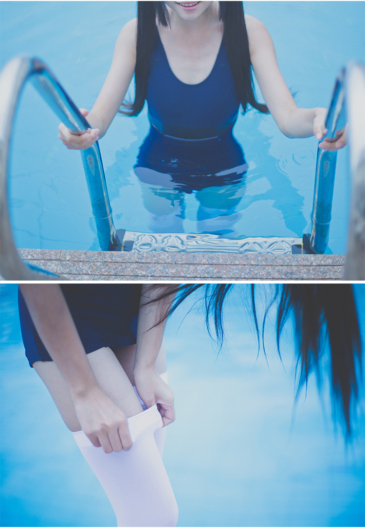 一件包邮学生死库水スクール水着日本学校泳装固定胸垫深蓝色泳衣