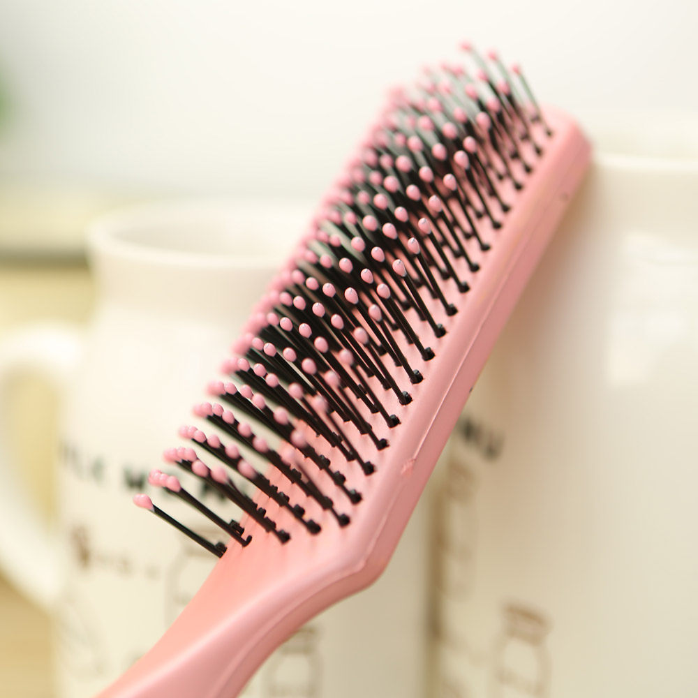 姣兰 米菲 可爱粉红色九排梳 防静电发梳 按摩梳 包邮