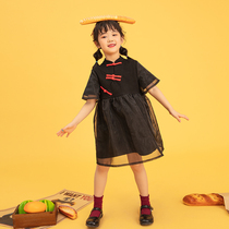 Miss Sunny original girls oblique lapel buckle Chinese style modified cheongsam dress 2021 summer new skirt