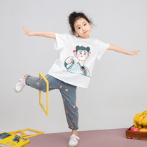Miss Sunny original girl cartoon print T-shirt 2021 spring new foreign style wild little girl T-shirt top