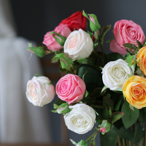 ins wind hand feel rose 2 head curl bract bract simulation fake flower silk flower home decoration product