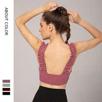 Bow double-sided sports underwear womens high-strength shockproof running yoga beauty vest gathered net red fitness bra