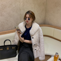 CC fur Berlin girl doll collar drawstring waist imported basa fur coat