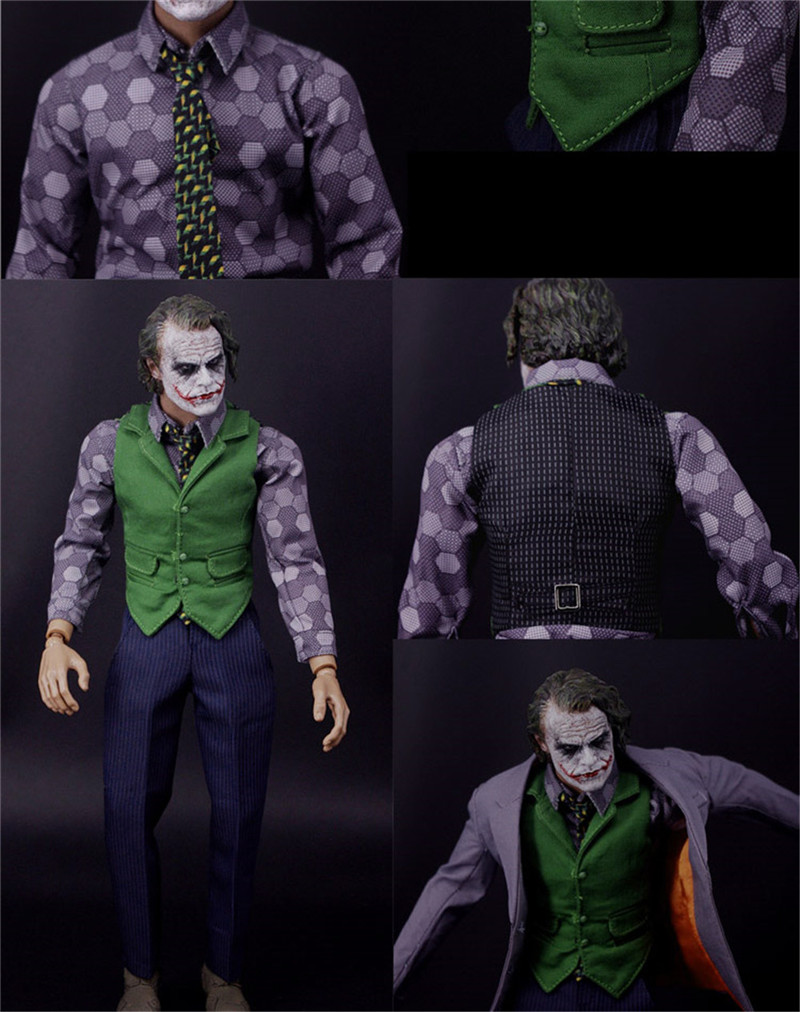1/6 蝙蝠侠 joker 新版小丑大衣西服套装 送手套手金链 dx01 dx11