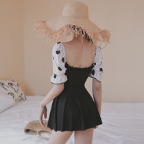 MeiYi New Connection Dress Swimsuit Covered Small Breath Closed Swimsuit Woman Conservative Fan Hot Spring