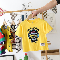 7 28T shirt summer boy short sleeve male baby tide summer cotton 2021 new summer half sleeve male