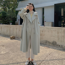 2020 Dongdaemun winter new double-sided cashmere coat womens double-breasted high-end mid-length knee wool coat