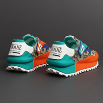 European station forrest shoes mens summer breathable printing fashion casual shoes a pedal trend all-match color matching old shoes