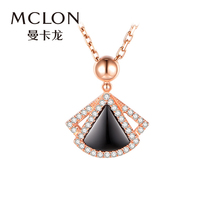 Mancaron Small Black Dress 18k Gold Necklace Color Gold Diamond Necklace Women K Gold Rose Gold Pendant