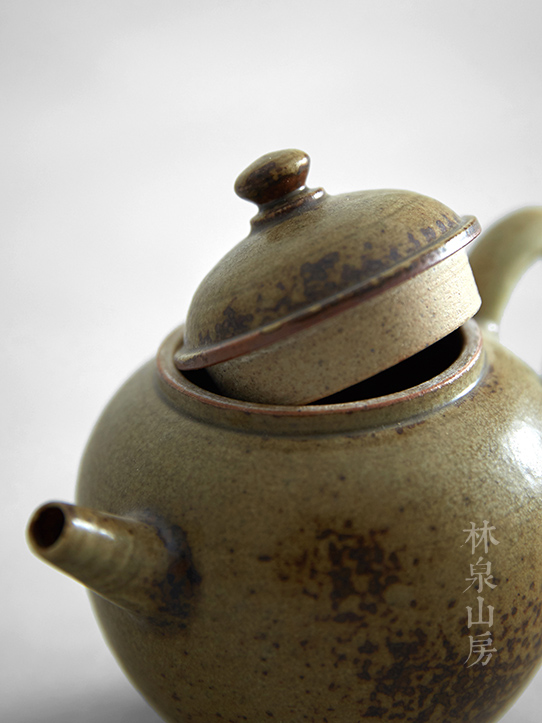 林泉山房 景德镇手工陶瓷茶壶 陶泥颜色釉泡壶 功夫茶具手执壶