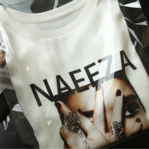 Second fashion fine collection light luxury age reduction ~ Chest silk printing round neck short sleeve T-shirt women 2021 spring