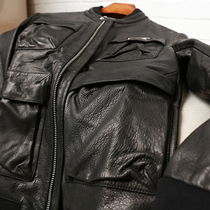 Mens PK mall million yuan quality stand collar sheepskin leather leather jacket S code